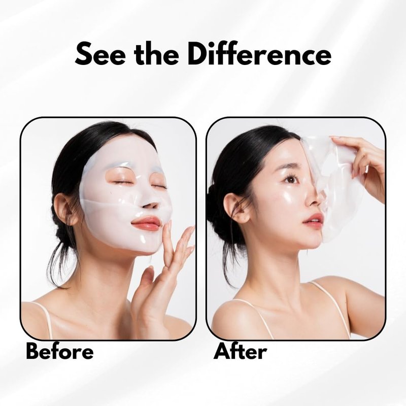 Oh My Pure Hydrogel Collagen Korean Face Mask 5+5 EA Luxury Skin Care (AntiWrinkle, Vegan Mucin) (Variety 10)