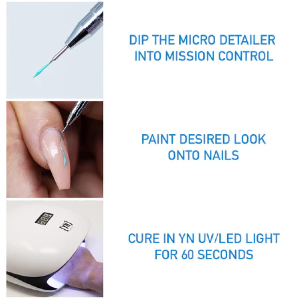 Young Nails Mission Control Gel Paint for Nail Art - Professional Precision Liner & Design Polish, UV/LED Cure, Rich Pigment & Shine, Nail Art Gel Liner for Detailed Designs, Gel Pot, Fizz, 5g