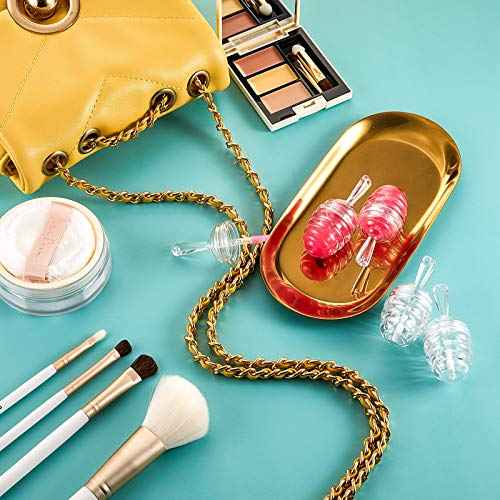 Maitys 18 Pieces Empty Lip Gloss Tubes Honey Pots Shaped Plastic Gloss Container Mini Clear Refillable Lip Balm Bottle Container with 2 Pieces Plastic Funnels for Women DIY Cosmetics, 6 ml