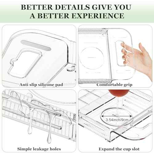 Expandable Drain Bath Caddy Tray for Tub, YOCOMEY Multifunctional Acrylic Bathtub Tray Bathroom Organizer, Simple Bathtub Table Trays Storage Rack for Candle Towel Book Wine Phone Shower(Clear)
