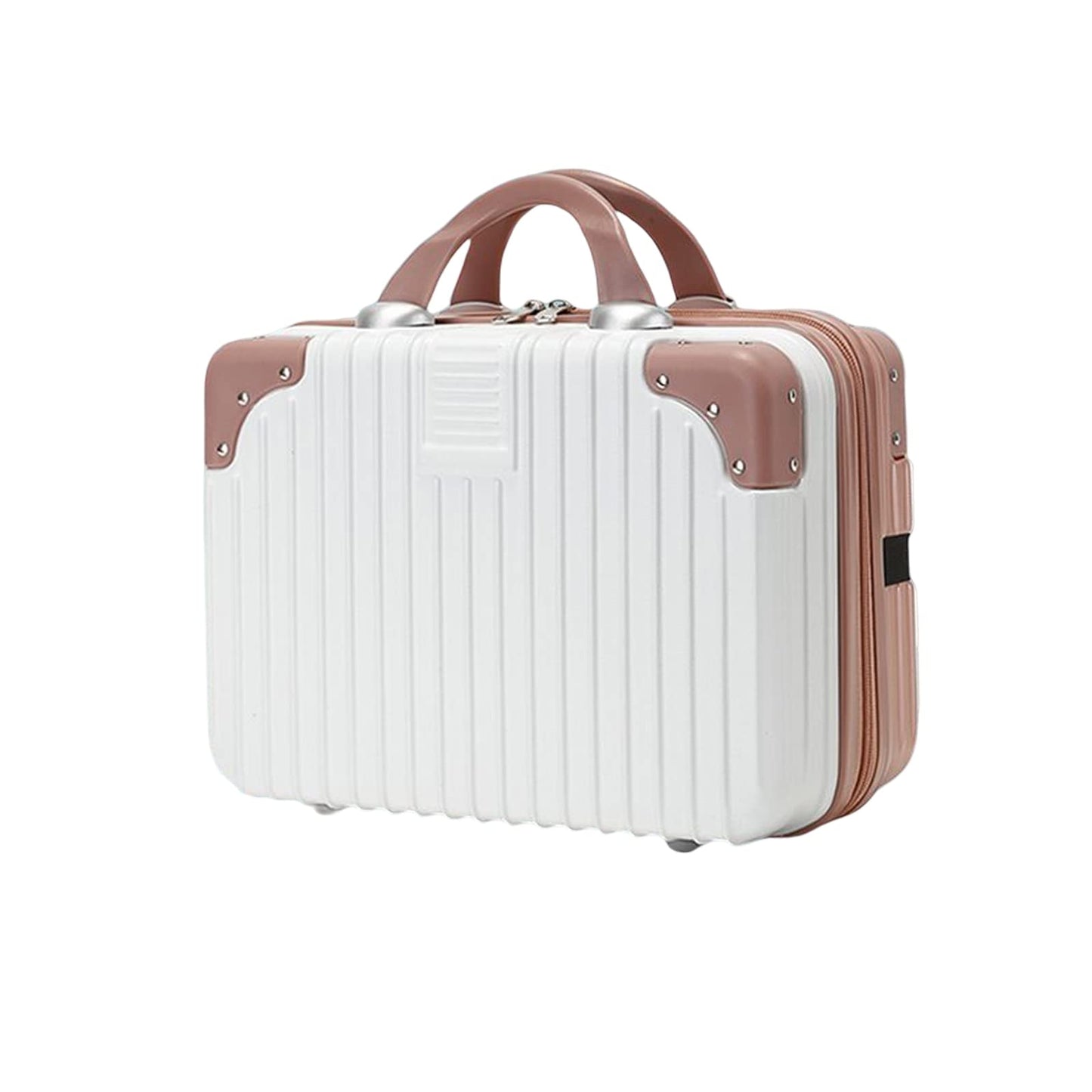 HAHONIA 14 Inch Makeup Travel for Women Girl,11L Hard Shell Vanity Cases with Elastic Band and Zipper, Portable Waterproof ABS Cosmetic Case for Travel