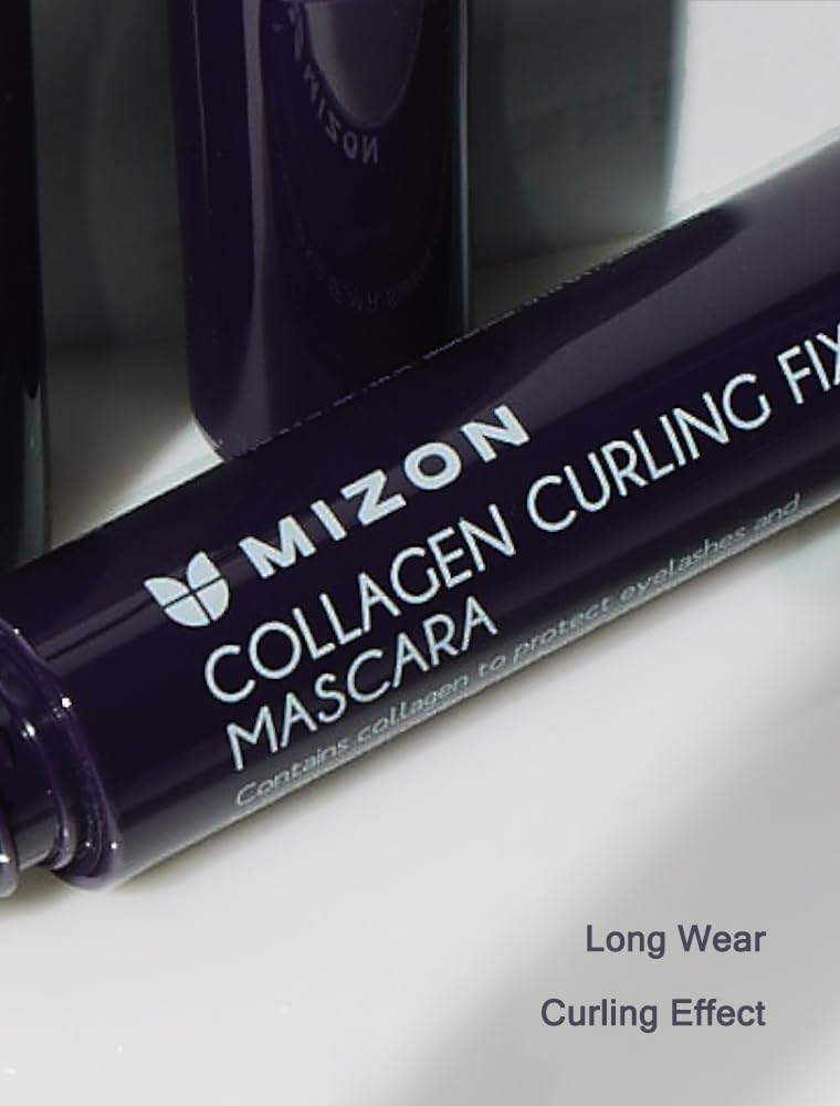 MIZON Collagen Curling Fix Mascara - Long-Lasting, Smudge-Proof High Volume | 0.20 oz
