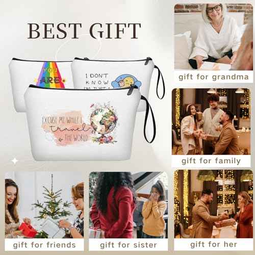 Travel Gifts for International Travelers Women Female Friend Daughter Mom Sister Cosmetic Makeup Bag Organizer Christmas Birthday