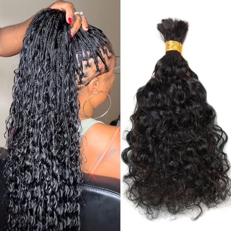 Brazilian Loose Curly Hair Bulk Human Hair Bulk For Braiding No Weft Full End Braids Remy Hair Weaving Extensions Natural Black Color 26 Inch 100g