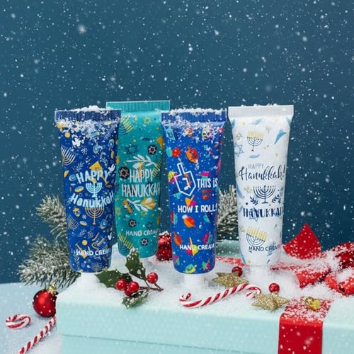 12 Pcs Hanukkah Hand Cream Gifts Set Hand Lotion Travel Proper Size Bulk for Women Hanukkah Mini Cremas Para Manos for Moisturizer Cream for Chanukah Advent Party Gifts