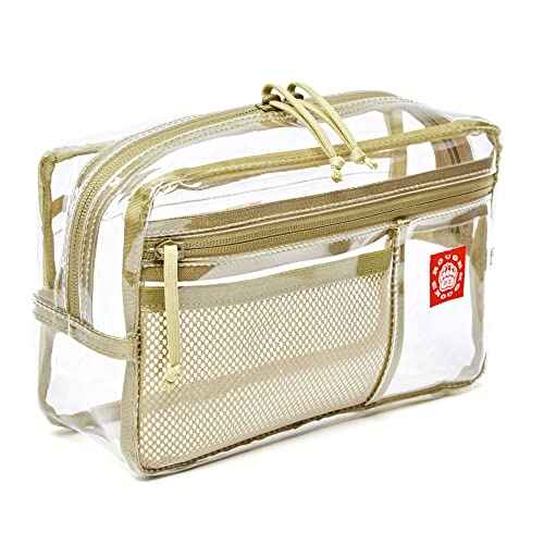 Rough Enough Clear Toiletry Bag for Traveling Women Travel Size Toiletries Makeup Cosmetic Organizer Large Stiff