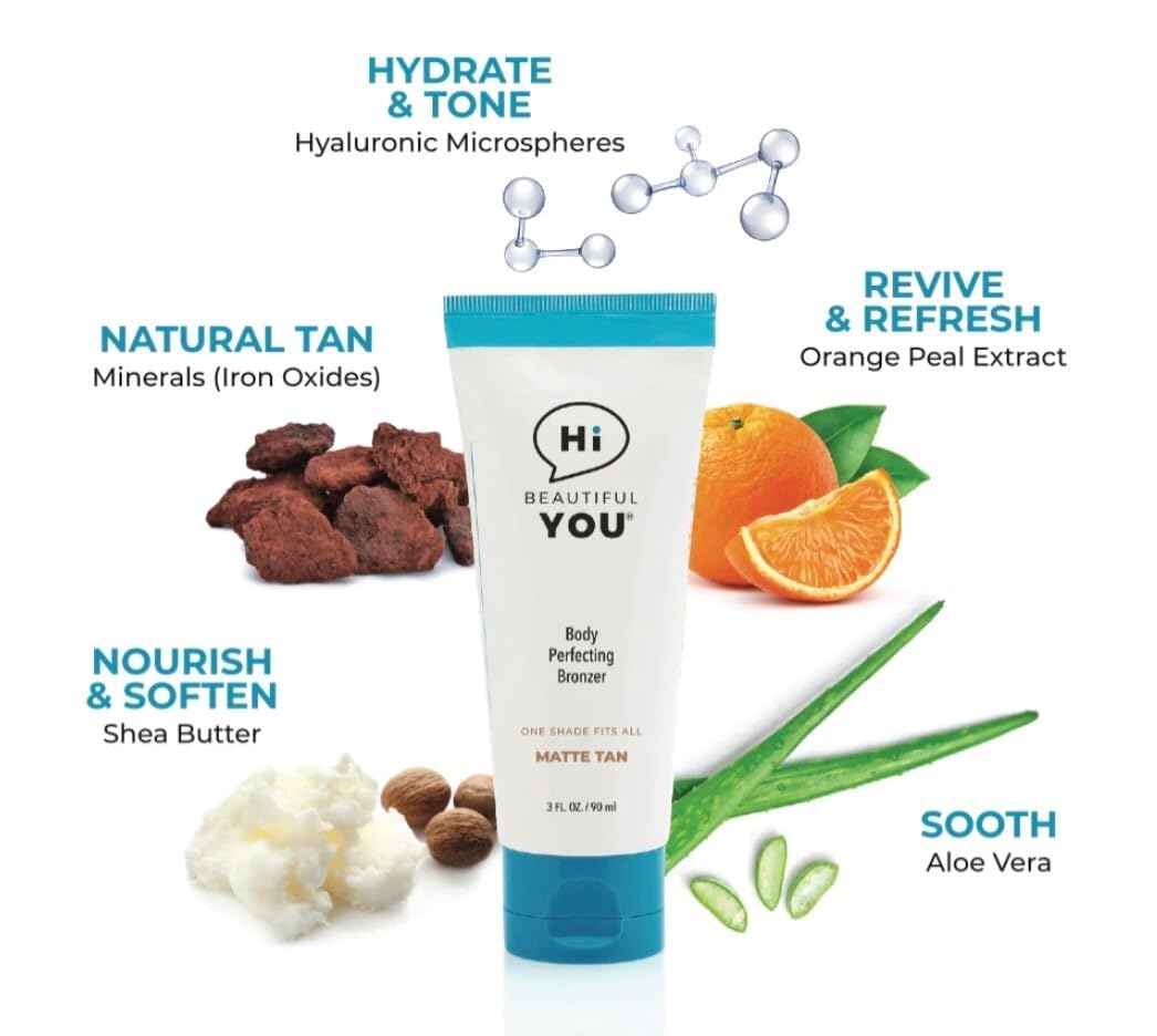 From the Creator of per-fekt beauty, Body & Leg Perfecting Bronzer | Instant, Healthy, Waterproof, Wash Off. DHA Free | Natural Looking Tan, Transfer Resistant | No Orange Skin, No Stink, No Streak.