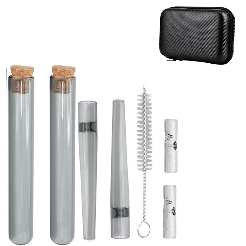 On The go Travel Case Accessory - Water Resistant Case - Glass Accessories with Included Tubes, Tips, and More (Grey)
