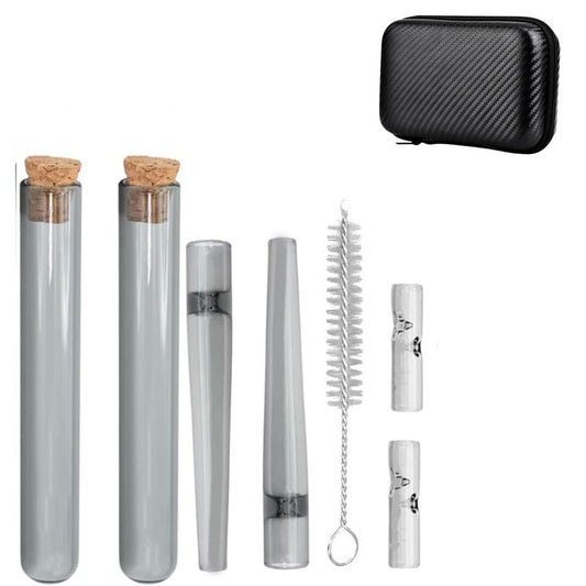 On The go Travel Case Accessory - Water Resistant Case - Glass Accessories with Included Tubes, Tips, and More (Grey)