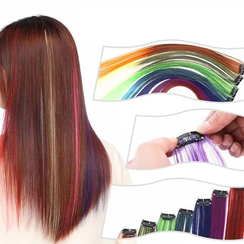 22 pcs 32mm Hair Extensions Clip Ins 6-Teeth U-Shape Black Hair Clips, with DIY Needle and Thread Kit - Snap Hair Clips for Wig Clips