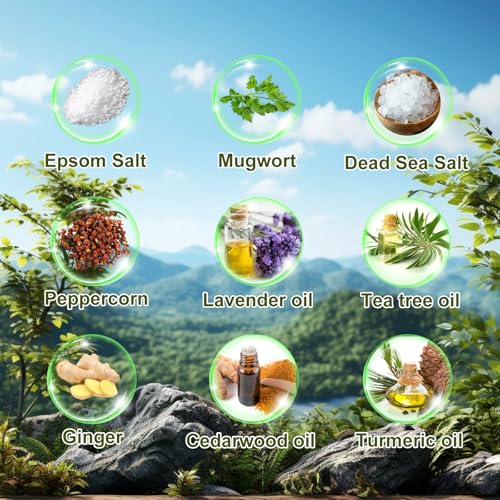 10Pack Foot Soak with Epsom Salt, Epsom Salts for Soaking,Dead Sea Salt Soothes Tired Feet, Odor Scent, Spa Pedicure Care Foot Soaking, with feet scrubber