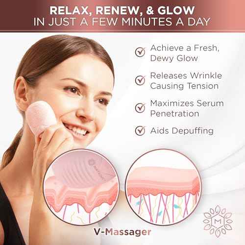 Face Roller for Wrinkles and Lifting Alternative - Silicone Face Scrubber Exfoliator, Electric Facial Massage Tool, Premium Lymphatic Drainage Massager for Chin, Neck and More, Face Cleanser Brush