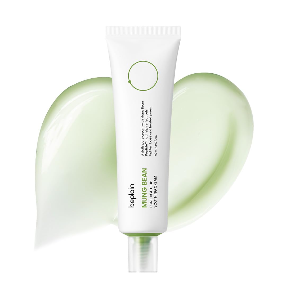 beplain Mung Bean Peptide Soothing Cream | Cooling & Hydrating Peptide Moisturizer | Redness Care & Barrier Support with Hyaluronic Acid | Korean Skincare | 2.02 fl.oz