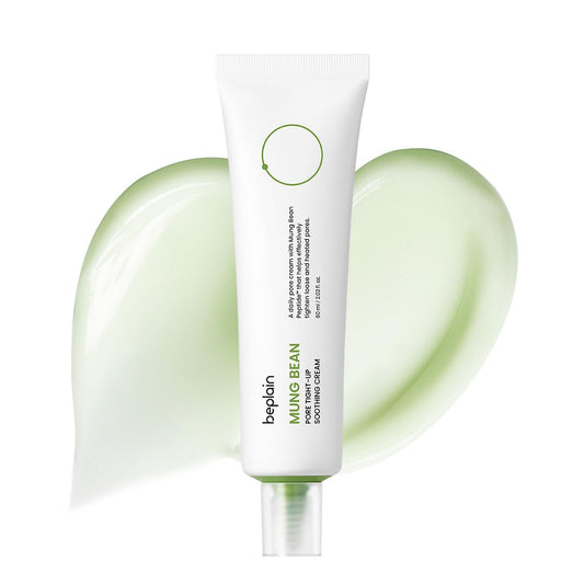 beplain Mung Bean Peptide Soothing Cream | Cooling & Hydrating Peptide Moisturizer | Redness Care & Barrier Support with Hyaluronic Acid | Korean Skincare | 2.02 fl.oz