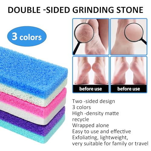 6Pcs Professional Pedicure Foot Pumice Stone for Feet Skin Callus Remover and Scrubber for Dead Skins Sided