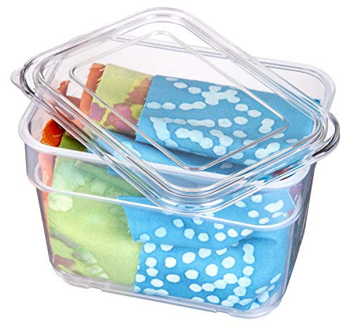 ArtBin 6969AG Bins with Lids 3-Pack, [3] Small Art & Craft Organizer Boxes, Clear