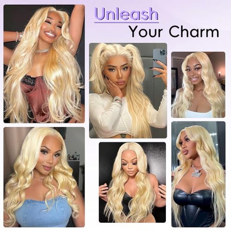 30 Inch 613 Lace Front Wig Human Hair 13x6 Blonde Wig Human Hair 200% Density Body Wave HD Blonde Lace Frontal Wigs Human Hair Pre Plucked Glueless