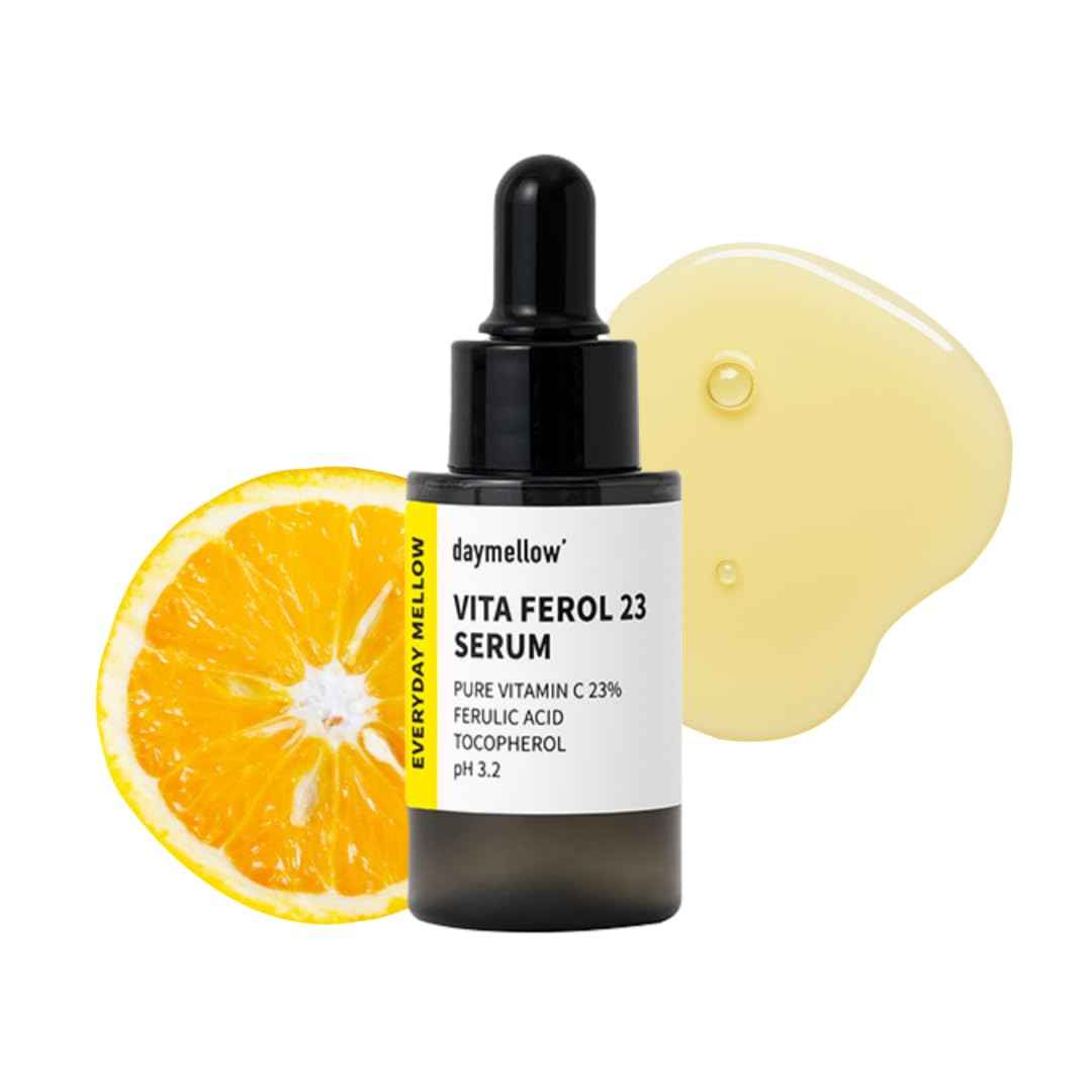 daymellow Vita Ferol 23 Serum 0.67fl.oz/20ml, Vitamin C Face Serum, Vitamin C 23%, Centella, Glutathione, Brightening, for Sensitive Skin, Acne, Dark Spots, Uneven Skin, brightening, Korean Skincare