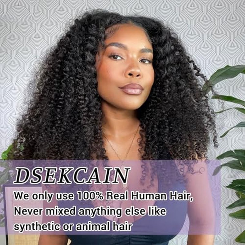 Kinky Curly V Part Wig Human Hair Glueless Clip In 100% Real Human Hair Curly V part Wigs No Glue No Sew In Upgrade U Part Wig For Beginners Friendly 200 Density 18 Inch