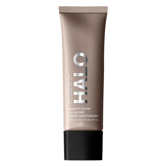 Smashbox Halo Healthy Glow Tinted Moisturizer with SPF 25 | 24-Hour Hydrating Skin Tint with Buildable Coverage and Dewy Finish | Hyaluronic Acid & Niacinamide for Face, Light Olive, 1.4 Fl Oz