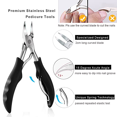 10Pcs/set Ingrown Toenail Tools Kit, Nail Treatment Foot Tool,Ingrown Toenail Removal Correction Clippers, Surgery Grade Nail File Lifter, Professional Pedicure Tool