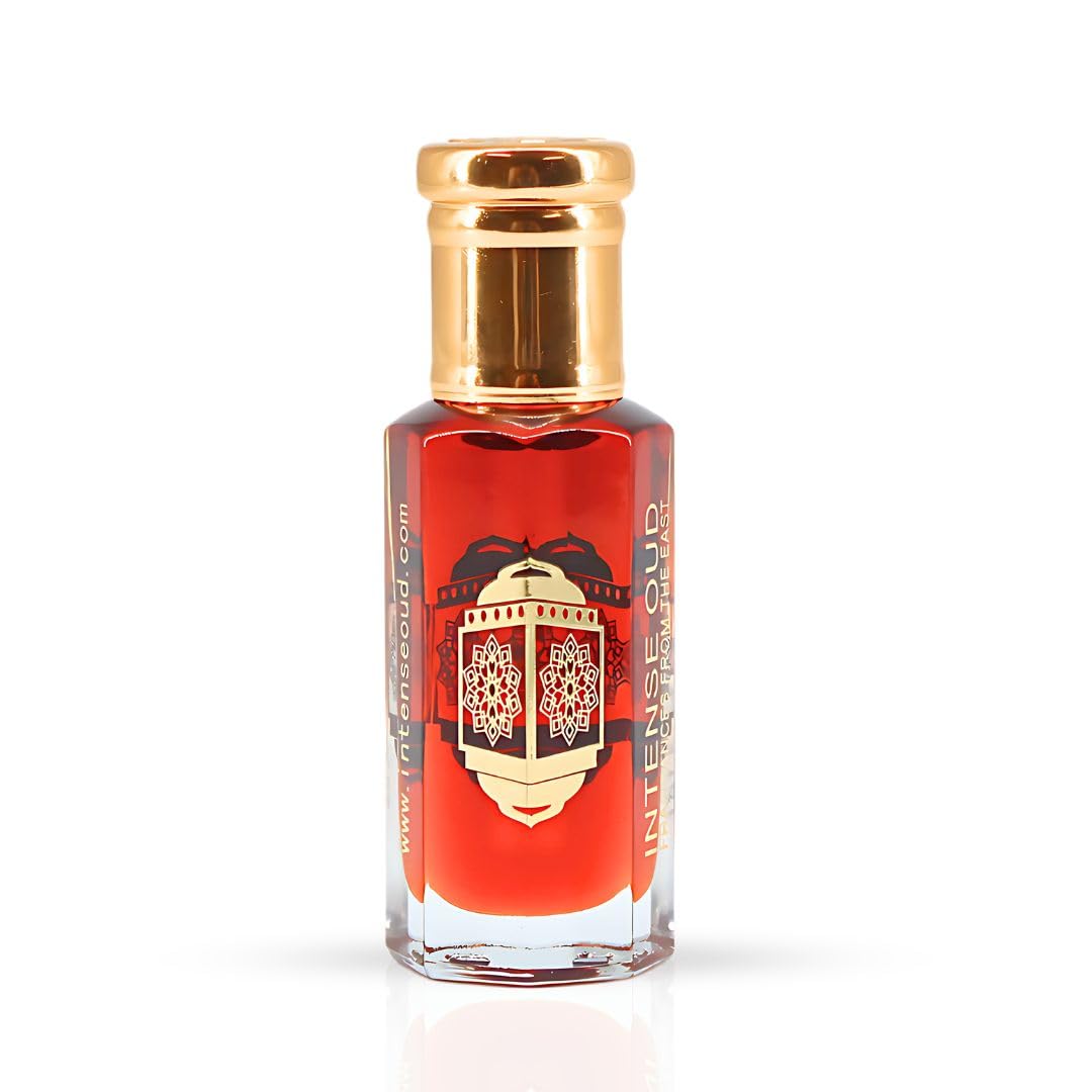 INTENSE OUD Gold Saffron Long Lasting Arabian Perfume Oils for Women 12ML (0.40 OZ) Fragrance Oil With Saffron, Amber & Vanilla Notes - Concentrated Perfume Oil & Valentines Day Gift With Black Box