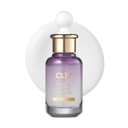 CLIV Retinol Lifting Ampoule, Korean Skincare with 85% Collagen Solution, Retinol, Peptides & Fermented Botanical Complex for Skin Texture and Moisture Support, balloon serum 1.01 fl oz