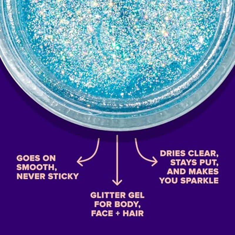 UNICORN SNOT Holographic Face Glitter & Body Glitter Gel | Holiday Glitter Makeup: Stocking Stuffers & Christmas Gift | Hair Glitter, Vegan & Cruelty-Free, 1.7 oz 3-Pack (Disco/UV/Sky)