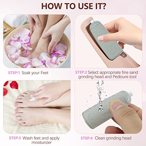Electric Callus Removers for Feet, Haootadiy Electric Foot Callus Remover Pedicure Kits Rechargeable with12 in 1, Removes Dry Skin for Smoother Feet, Foot Care for Dead Skin Ideal Gift
