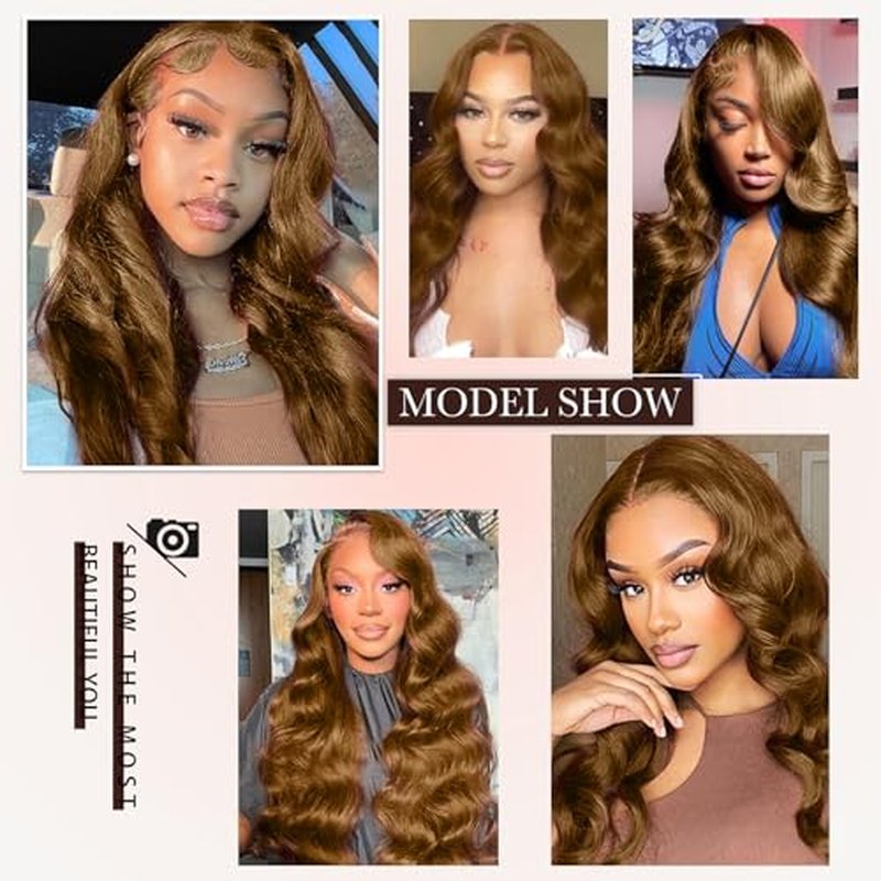 Chocolate Brown Lace Front Wig Human Hair 30 Inch Brown 13x4 Body Wave Lace Front Wigs Human Hair 200% Density Glueless
