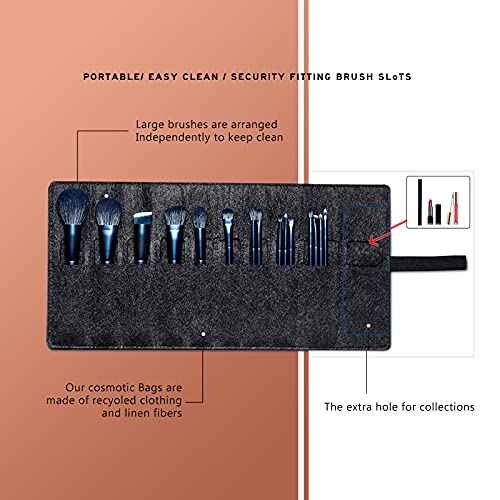 Makeup Brush Set, EIGSHOW Professional Makeup Brushes Kit Foundation Powder Concealers Eye Shadows Makeup 15 Piece for Eye Face Liquid Cream Cosmetics Brushes Kit Best Birthday Gift for Women(BLUE)