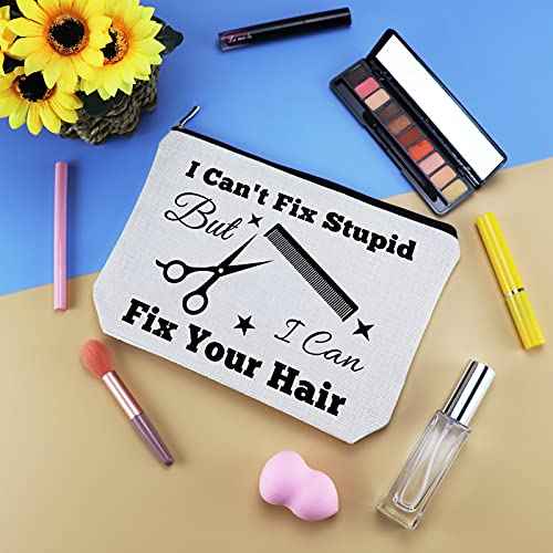 Hairdresser Gifts Hair Stylist Makeup Bag Hair Stylist Gifts Cosmetic Bags Funny Hair Dresser Gift Cosmetic Pouch Zipper Makeup Case Christmas Inspirational Graduation Gift for Hairdresser