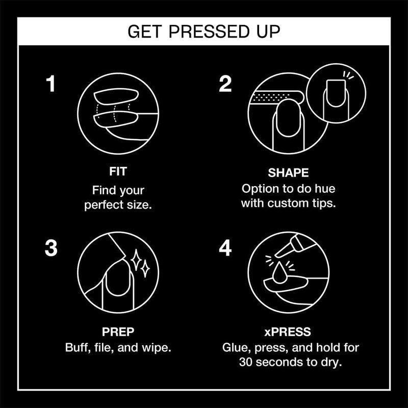 OPI xPRESS/ON Black Onyx | Dark Black Short Round Press On Nails | With Nail Glue | Long Lasting, Reusable, Non-damaging