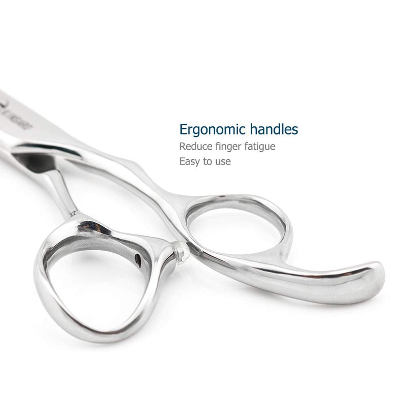 5.5" Barber Hair scissors Professional Hair Cutting Shears 440C Hair Cutting Scissors Shears Haircut Scissors Silvery Convex Blades KINSARO for Hairdresser Barber or Home Use