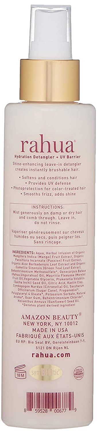 Rahua Hydration Detangler - UV Barrier Leave-In Spray for All Hair Types | Vegan Anti-Frizz Mist with Morete Oil - 6.5 Fl Oz