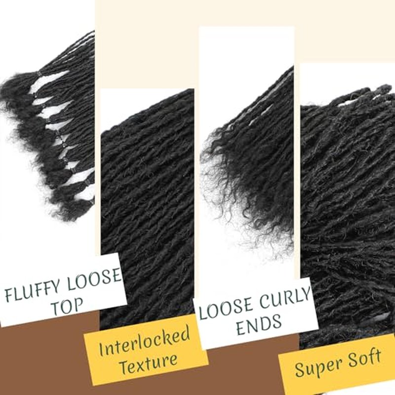 8-12 Inch Sister locs Human Hair Handmade Interlock Locs Curly Tips Sister Locs Real Human Hair Microlocs Extensions Permanent Dreadlock Extensions Natural Soft Looking(0.2cm,8 Inch-70 Strands)