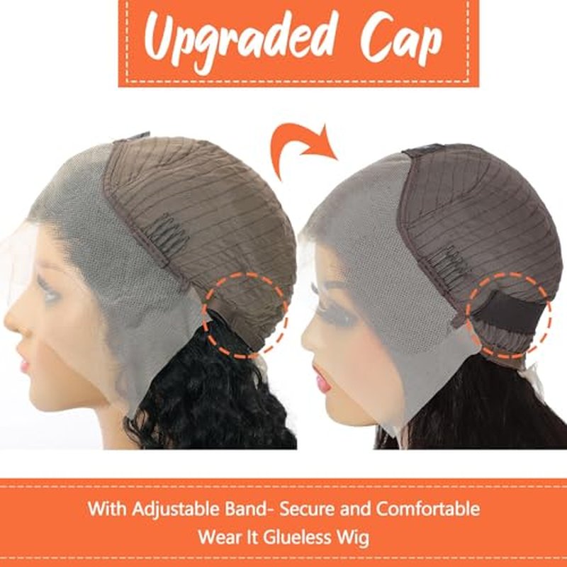 16 Inch Wavy Bob Wig Human Hair 13x4 Glueless Lace Front Wigs Pre Plucked Transparent HD Lace Frontal Wigs Loose Wavy Human Hair Wig Short Bob Wig