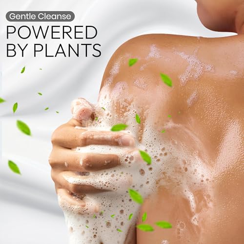 Botanist Foaming Body Wash for Sensitive Skin & Babies, Moisturizing Body Soap with Organic Shea Butter, Almond Oil, Cocoa Butter from Japan, Sulfate & Paraben Free, Rose& White Peach 30.4 Fl Oz