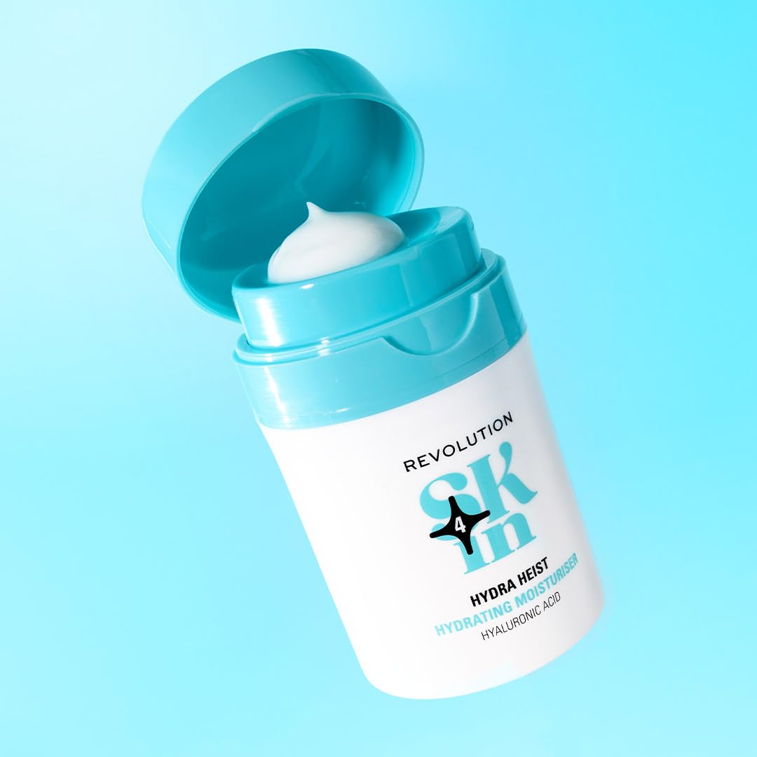 Revolution Skin, Hydra Heist Hyaluronic Acid Hydrating Moisturizer, Lightweight & Moisturizing Face Cream, Vegan & Cruelty-Free, 1.69 fl oz