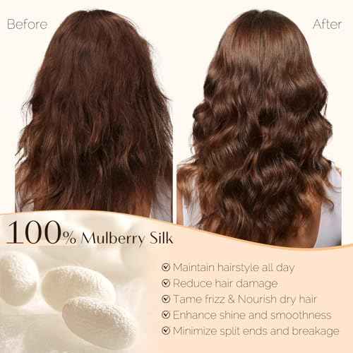 YANIBEST 22 Momme 100% Mulberry Silk Sleep Cap Silk Bonnet for Women - Natural Silk Sleeping Cap Hair Bonnet & Silk Scrunchies