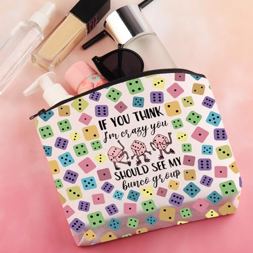 BDPWSS Bunco Makeup Bag Bunco Gambling Lover Gift If You Think I'm Crazy You Should See My Bunco Group Bunco Game Night Gift (Bunco Group)