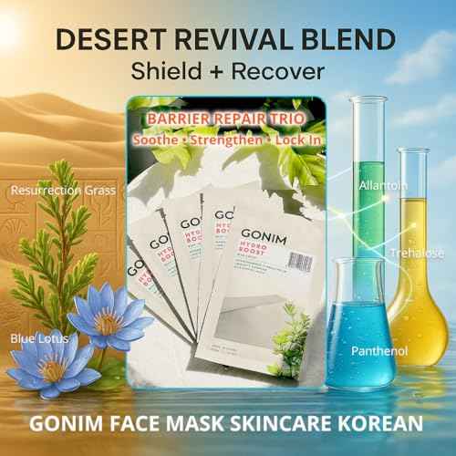 GONIM Face Mask Korean Skin Care with Hyaluronic Acid Serum & Collagen Activation, Face Masks Skincare with Vitamin C, Moisturizing Sheet Mask for All Skin,Korean Face Mask Travel Essentials 10 Sheets