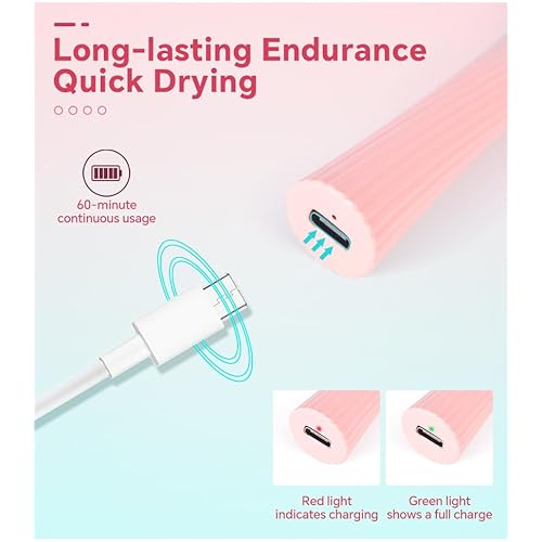 UV for Gel Nail Fashion Styling Handheld UV Light for Gel Nails Mini UV Light Portable Nail Lamp Cordless USB Chargeable Nail Dry Tool
