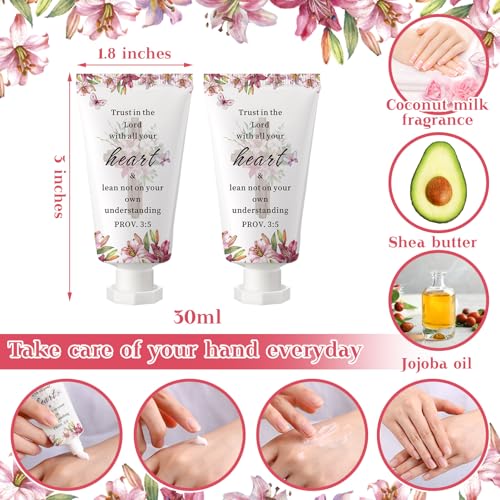 50 Pack Christian Hand Lotion Bulk Gifts for Women Christmas Stocking Stuffers Bible Mini Travel Hand Lotion for Women Church Appreciation(Christmas)