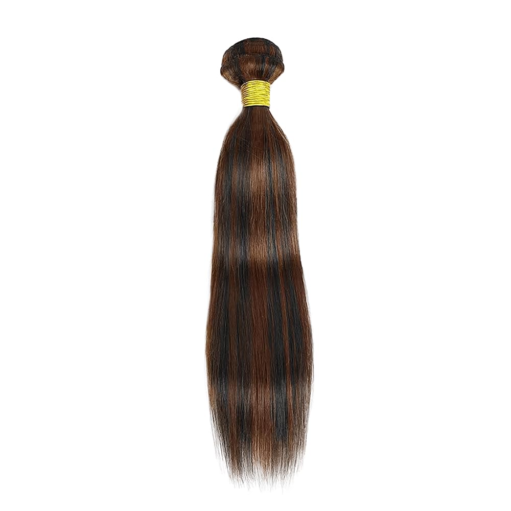 Straight Human Hair Bundle - Ombre Brown Two-Tone 18 Inch Extensions | Breezy Color Mix