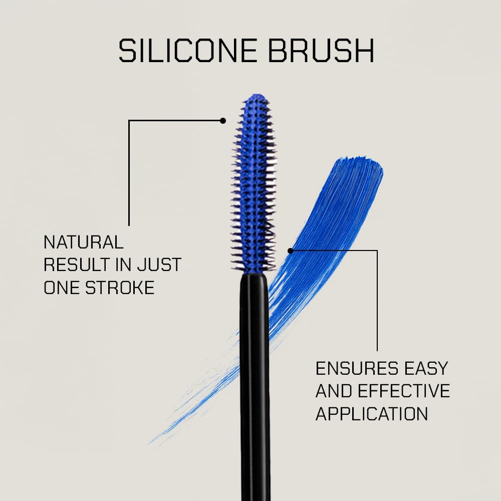 Radiant Professional Studio Mascara – Volumizing & Lengthening Mascara, Smudge-Proof, Non-Clumping, Silicone Brush, Natural Finish for Sensitive Eyes, Clean Vegan Formula, 0.30 oz (02 Electric Blue)