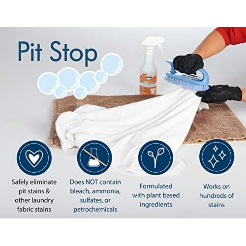 Pit Stop, Sweat Stain & Deodorant (Antiperspirant) Armpit Stain Remover, Multi-stain formulation, 16oz.