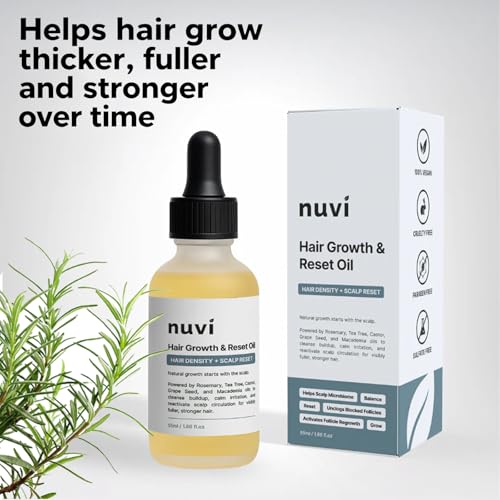 Hair Growth & Reset Oil, Rosemary Oil for Hair Growth, Hair Serum for Dry Damaged Hair and Growth Thin Hair, Scalp & Hair Strengthening Treatment, 55ml/1.86fl Oz (1PCS)