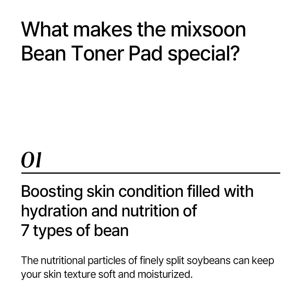 mixsoon Bean Toner Pad,Moisturizing, Elasticity,Exfoliation, Bean Extracts, Cotton Pad (180ml/6.08fl.oz/70 Sheets)