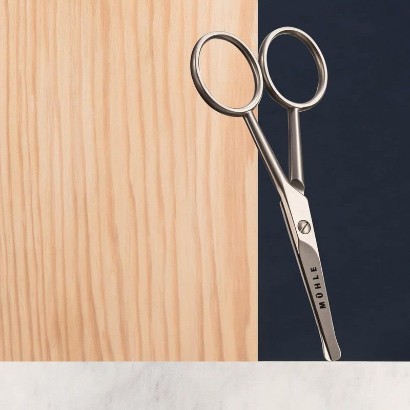 MÜHLE Beard Scissors - 4-Inch Nose & Ear Hair Trimmers | Durable Matt Stainless Steel | Ergonomic Design